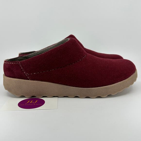 Dansko Women's Lucie Wool Blend Cranberry Comfort Mules Size 39 EU/ 8.5-9 US - Picture 1 of 12